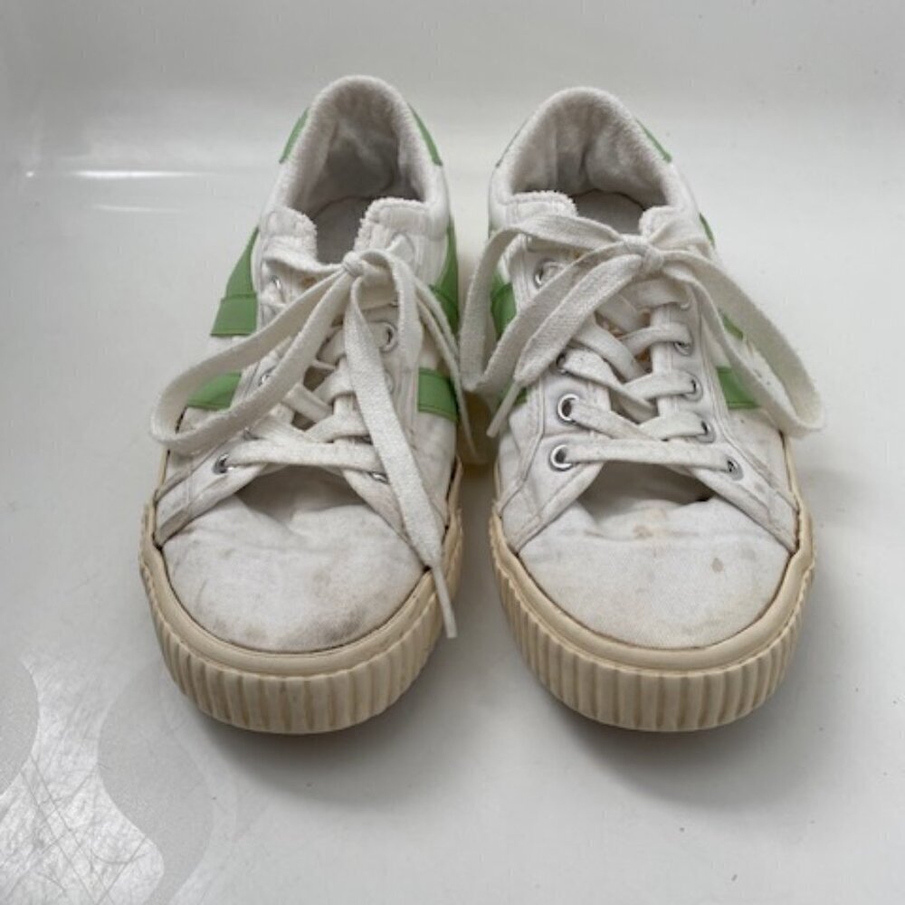 GOLA White Green Canvas Mark Cox Tennis Shoes Sneakers Sz 7 - Picture 3 of 13